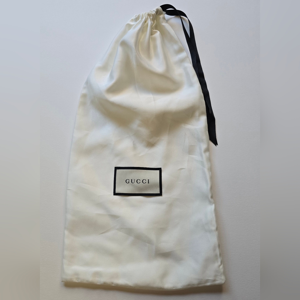 Gucci Satin Dust Bag with Black Ribbon Drawstring and Gucci Logo Tag